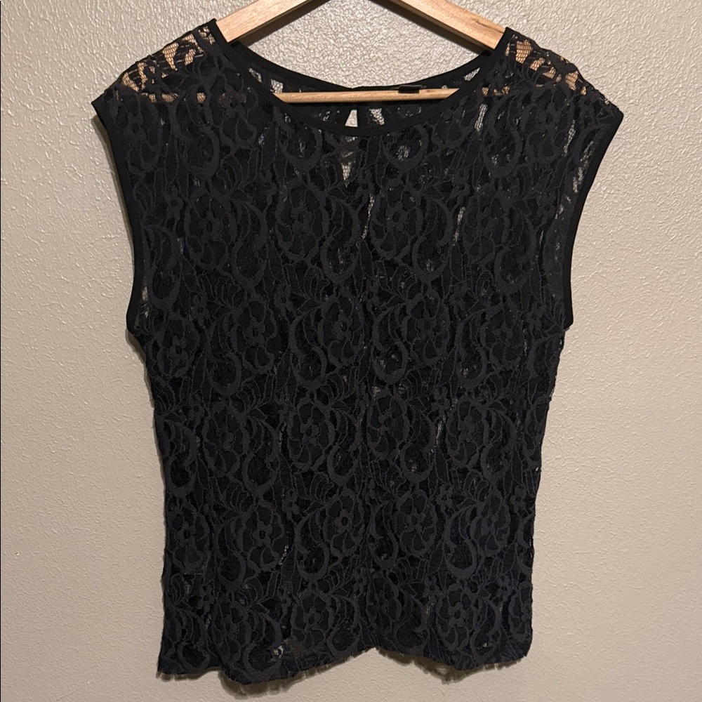 Eddie Bauer Black Lace Blouse